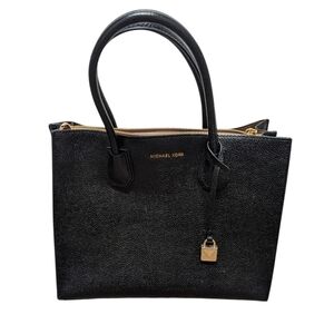 Michael Kors Mercer Tote Black with Gold Accents Excellent Condition